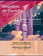 Réservez les meilleures places pour Concert Choeur Et Orgue - Eglise Saint Jacques - Du 01 octobre 2022 au 02 octobre 2022