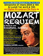 Réservez les meilleures places pour Mozart Requiem - Exsultate - Eglise Saint Louis En L'ile - Du 31 mars 2024 au 1 avril 2024